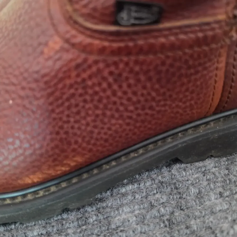 Justin Men's 11M Brown Leather Pull-On Work Boots Slip Resistant Soles
